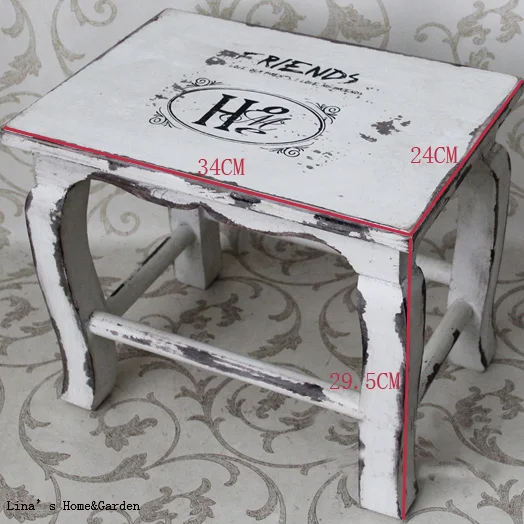 hand crafted rectangle vintage solid wooden stool