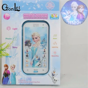 

GonLeI Snow Queen Toy Phone Talking Princess Anna Elsa Phone Mobile Learning & Education Baby Mobilephone Electronic Kids Toys