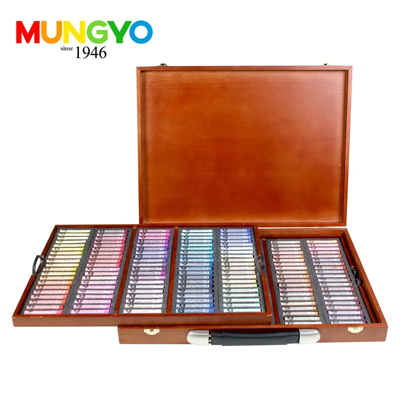 MUNGYO Канцелярский набор мягкая Пастельная палочка Изысканная деревянная коробка для детей, чтобы узнать профессиональный 90 цветов кисть для рисования
