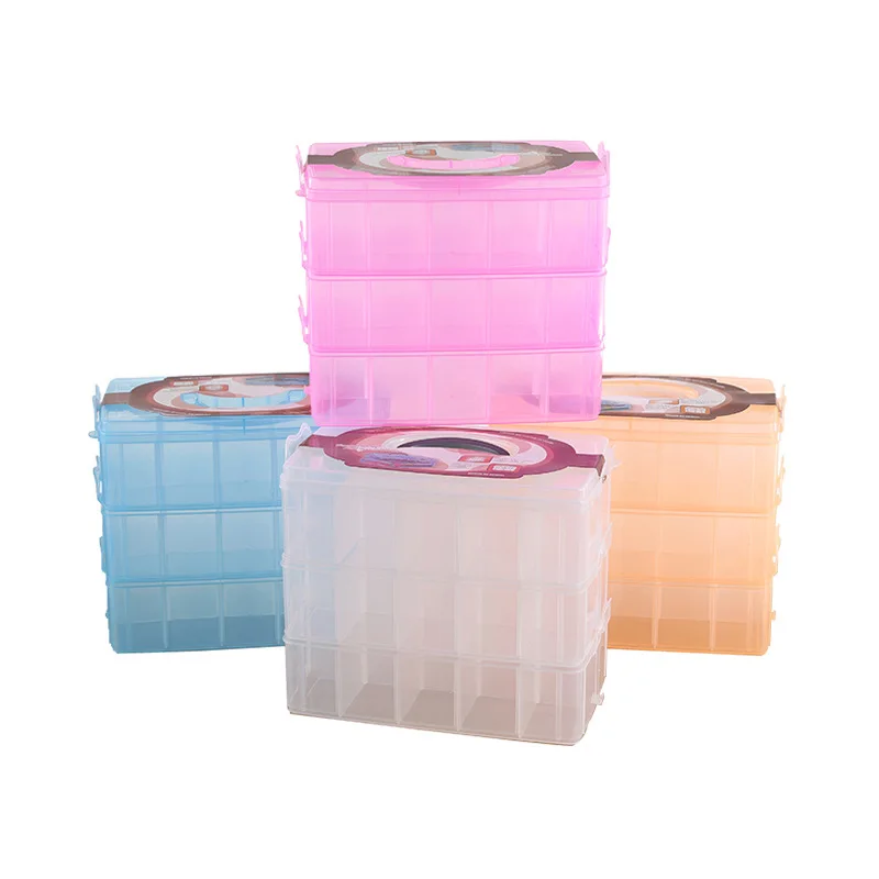 

3 Layers Jewelry Nail Polish Pen Brushes Boxes Container Manicure Tool Nail Desktop Storage Box Makeup Tools 33.2*18.5*24.5 cm