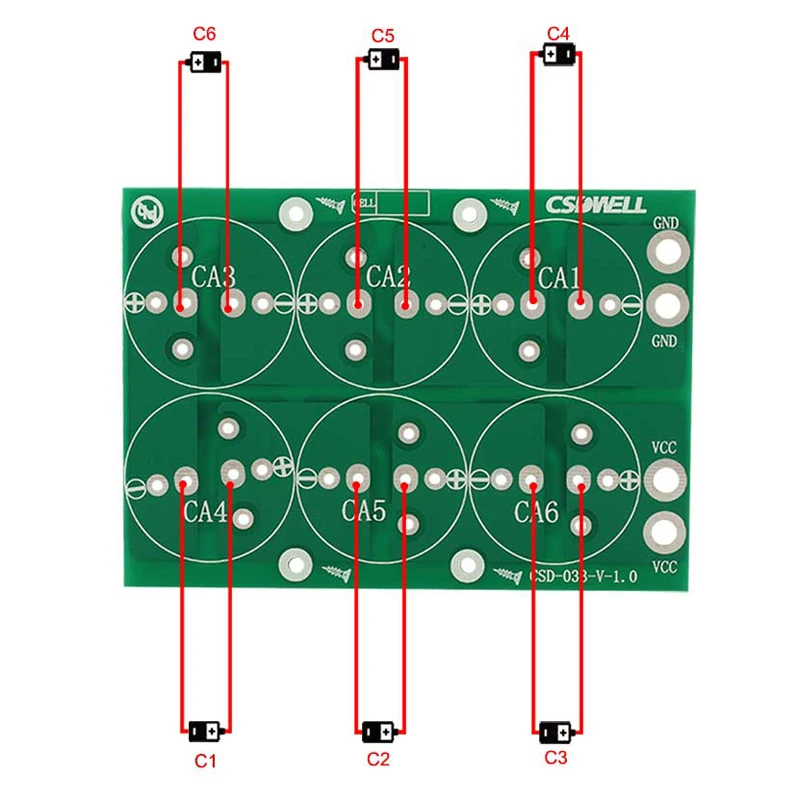 

Electrical Six In Series Super Capacitor Protection Board 50F 100F 220F 360F 400F 500F 2.7V Capacitor Balance Protective Board