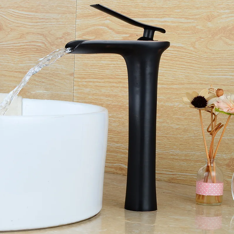 Black Copper European Style Faucet Hotel Bathroom Hot And Cold Water
