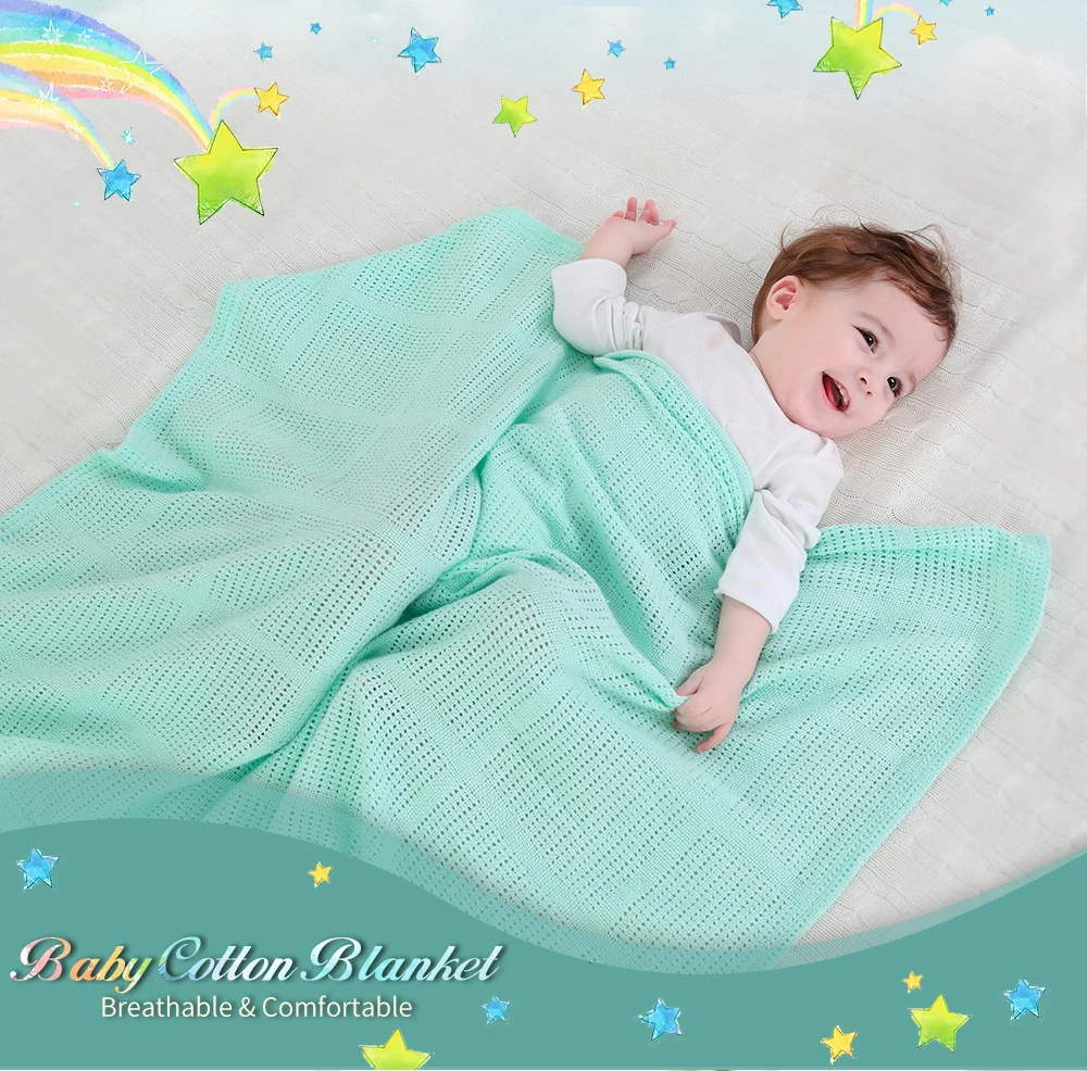Хлопковое детское хлопчатобумажное одеяльце одеяльца для новорожденных пеленание детское банное полотенце дышащее Вязаное детское одеяло