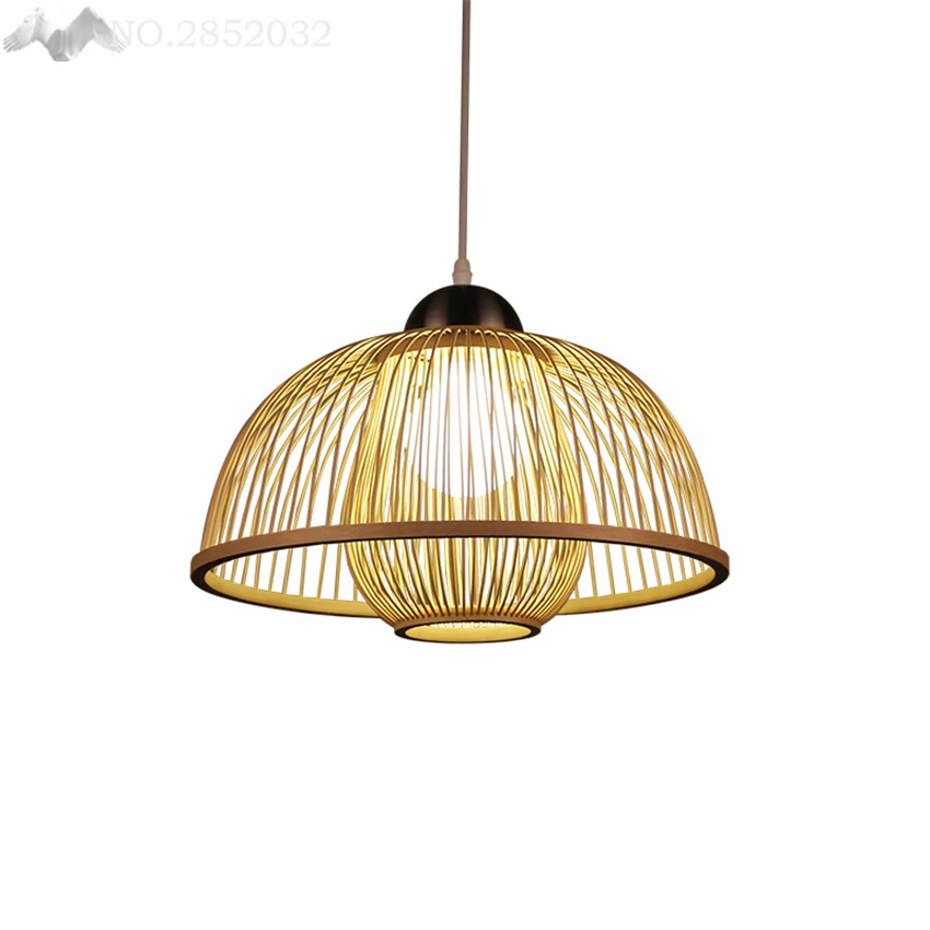 

LFH Chinese style classical hand knitting Bamboo art Chandelier Modern rural lamp for restaurant hotel living room bedroom