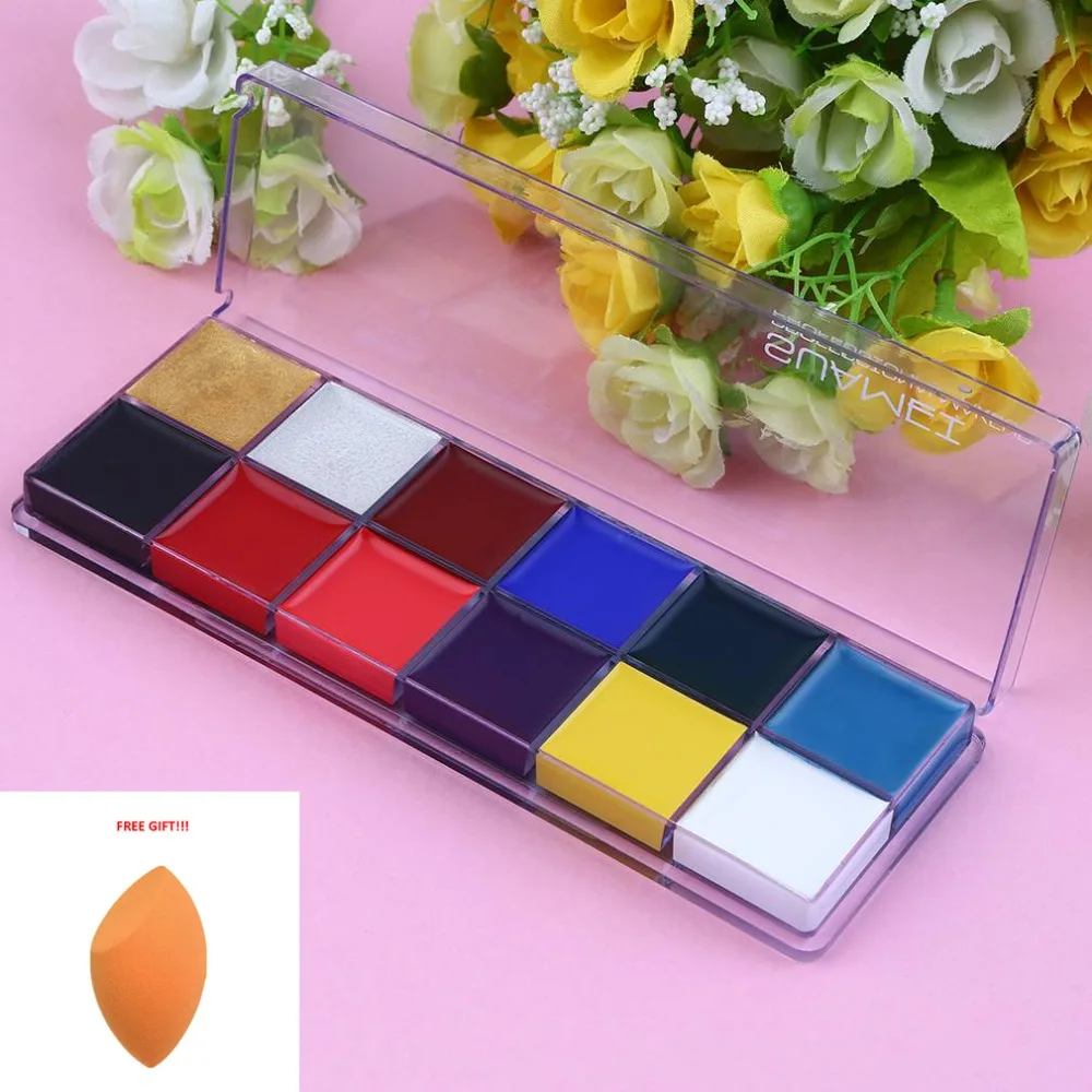 Дешево Romatpretty Flash татуировки палитра бодиарт составляют маслом искусства вечерние Хэллоуин Красота аксессуары для макияжа