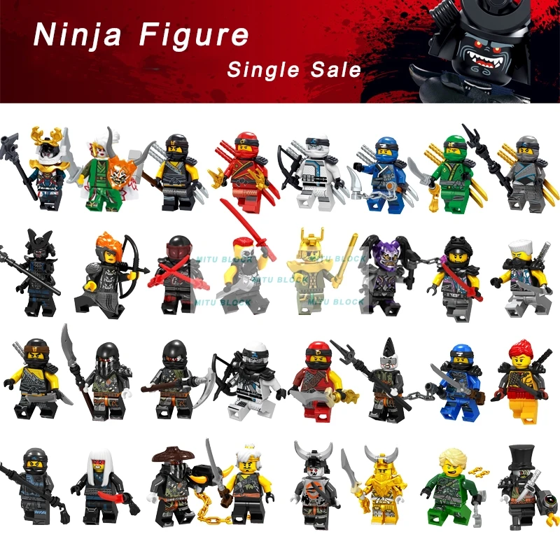 

For Legoelys Ninjagoinglys Figures Blocks Garmaoon Nya Jay Chap'Rai Kruncha Zane Kai Cole Harumi Samurai X Building Block