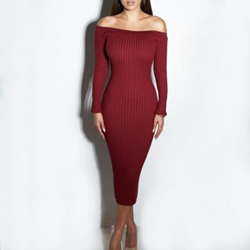 women's off the shoulder sweater dress