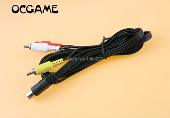 

OCGAME Wholesale 1.8m Nickle Plated Stereo AV Leads Audio Video RCA Composite Cable for Sega Saturn System console