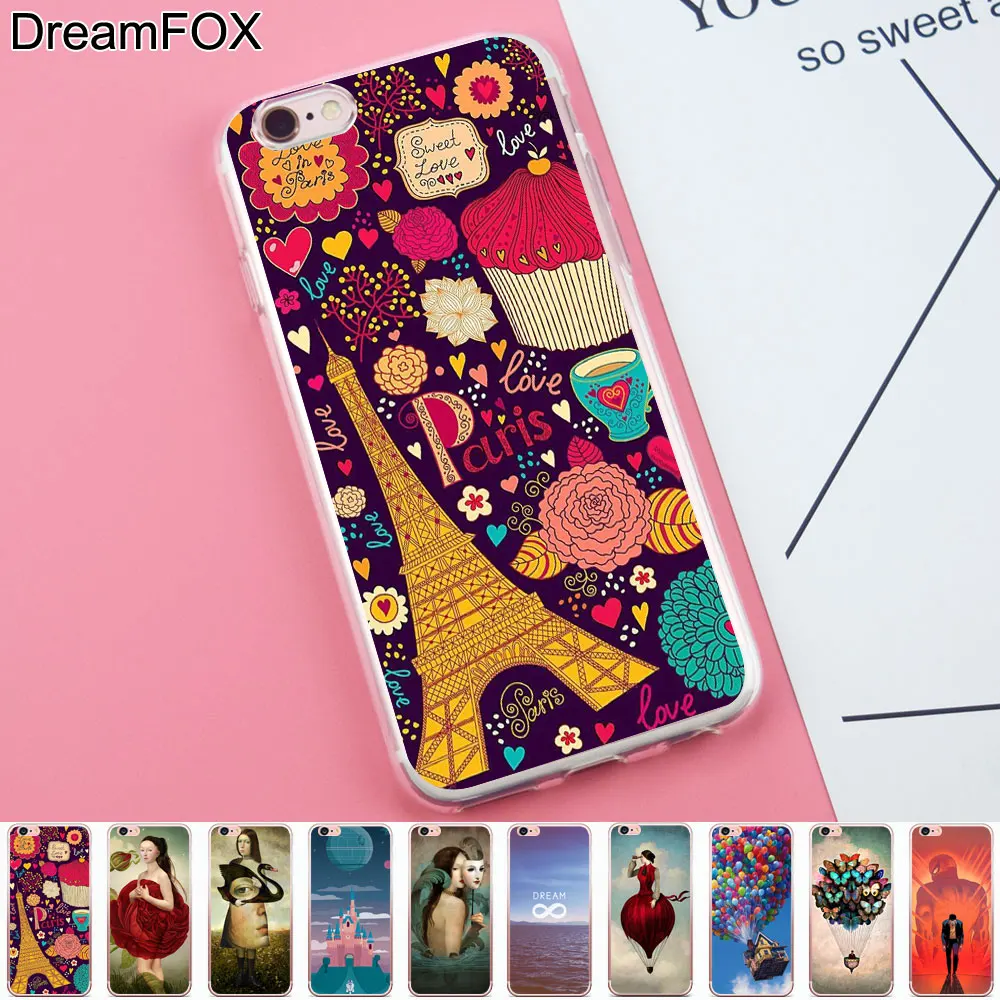 DREAMFOX K071 Dream On Style Soft TPU Silicone Case Cover For Apple iPhone 11 Pro X XR XS Max 8 7 6 6S Plus 5 5S SE 5C 4 4S |