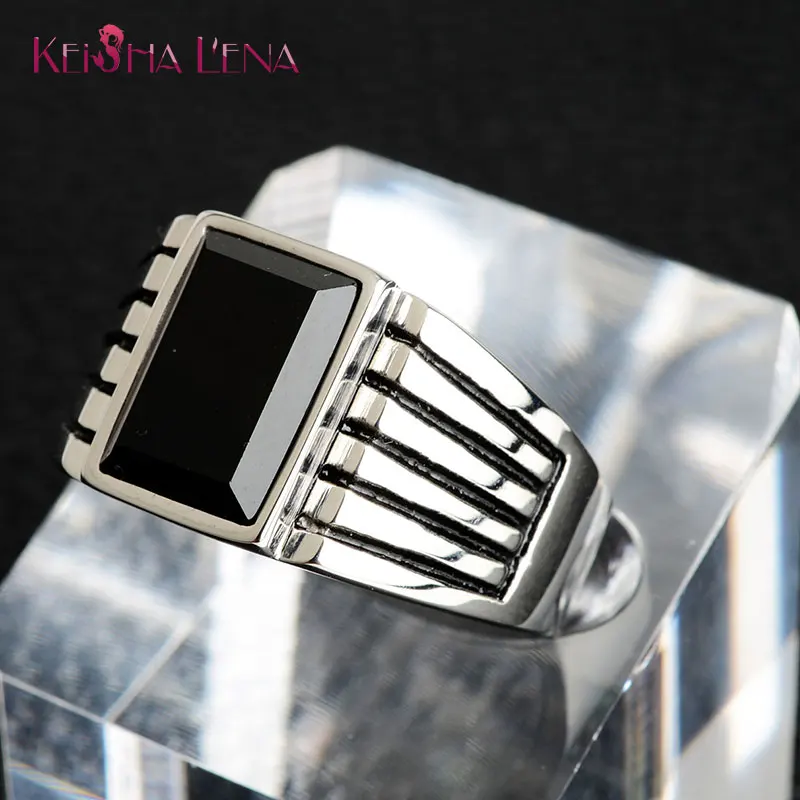 

Keisha Lena Mens Rings Daily natural Sandstone Stainless Steel Wedding Band Bague Jewelry Anel Aneis Masculinos Anillos Ant new