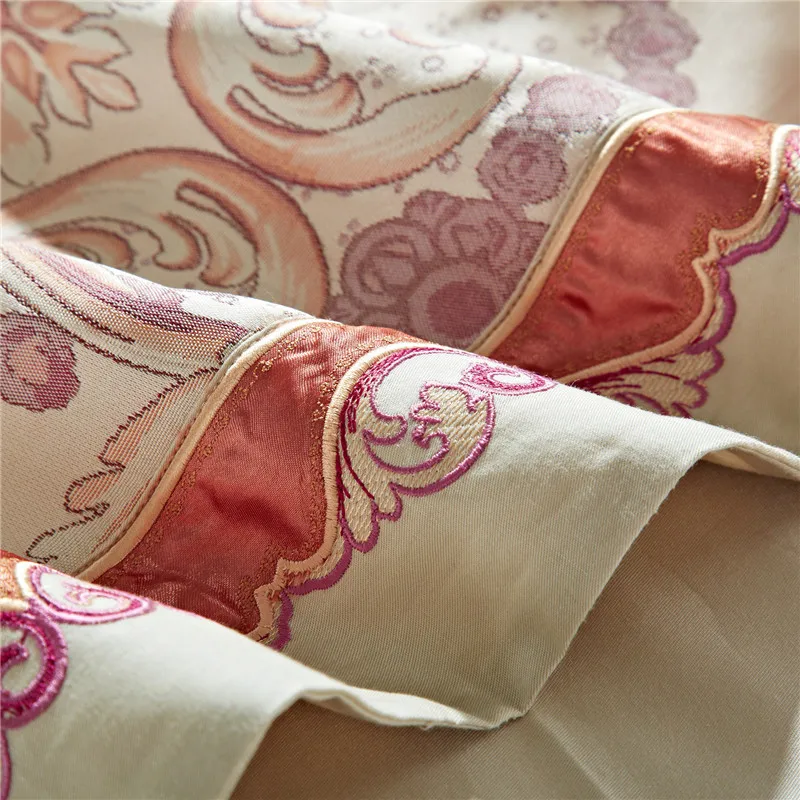 Sale New 4/6/9Pcs Luxury wedding Bedding set Stain Jacquard Cotton Double King Queen size Bedspread set Duvet cover Pillowcases 18 Sale New 4/6/9Pcs Luxury wedding Bedding set Stain Jacquard Cotton Double King Queen size Bedspread set Duvet cover Pillowcases 18