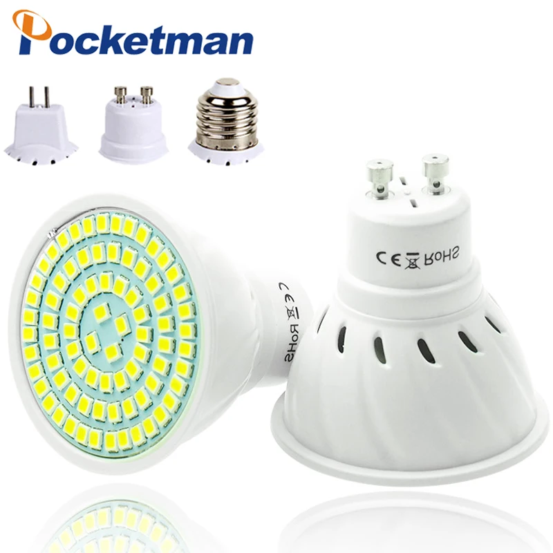 GU10 bombilla LED lámpara 220 V LED Bombilla 48led 60led 80led Lampada De luz LED Lamparas Bombillas envío libre