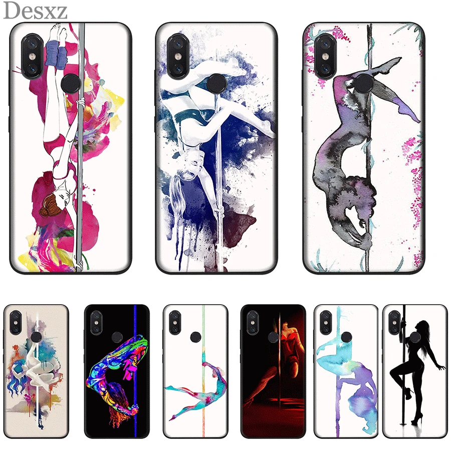 

Desxz Silicone Phone Case For Xiaomi Mi 6 8 9 SE A1 A2 5X 6X MAX 3 Lite Cover Pole Dance Fitness Bag