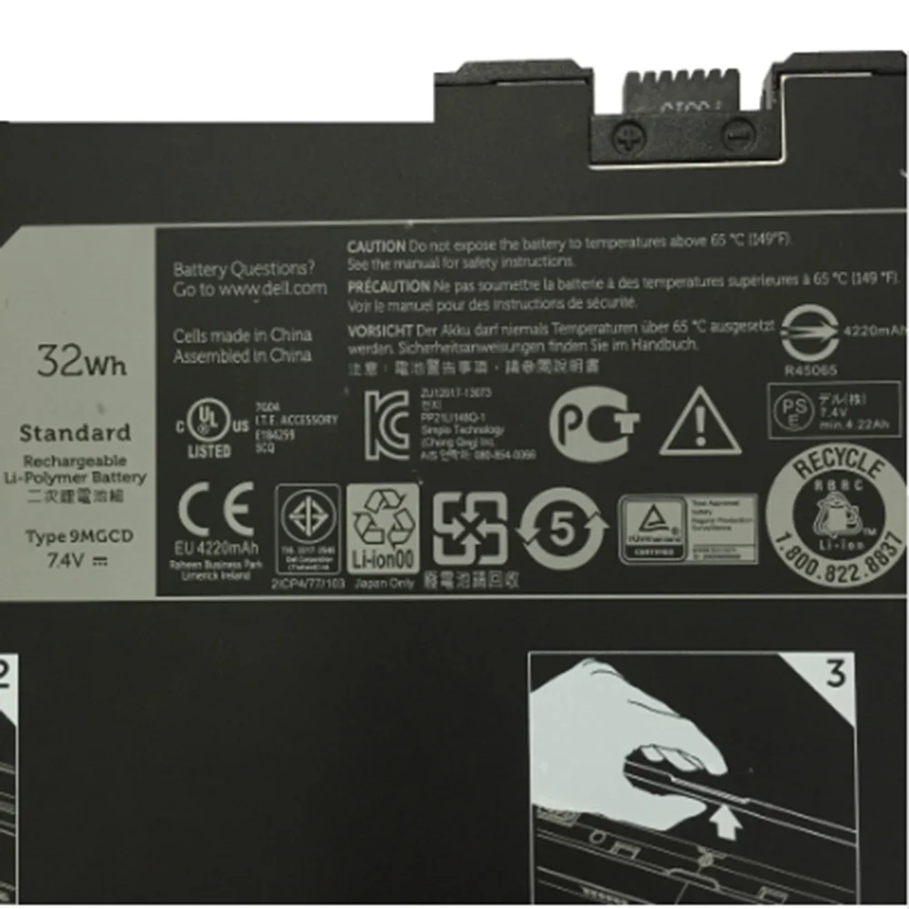  7.4V 32Wh 9MGCD Original 9MGCD Laptop Battery For Dell Venue 11 Pro (5130) 9MGCD XMFY3 312-1453 VYP