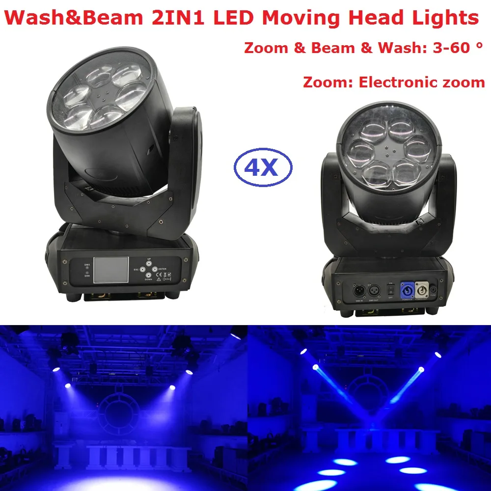 

4IN1 Flightcase Pack 280W Mini Bee Eyes Moving Head Wash 6X40W RGBW 4IN1 O-sram Beam Lights 3-60 Zoom Degree Angle LCD Display