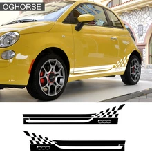 1 пара, наклейка для автомобиля, гоночная решетка Abarth, боковые полосы, украшение для тела, графическая наклейка для Fiat 500 Bravo, аксессуары Palio