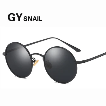 

GY snail Polarized Round sunglasses for men women High Quality Glasses Retro Circle Eyewear Vintage Brand Metal oval sunglasses