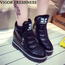 VIGOR свежесть женская обувь, теплые сапоги зимние ботинки плюшевые сапоги до лодыжки женская обувь Сапоги на танкетке осенние WY181