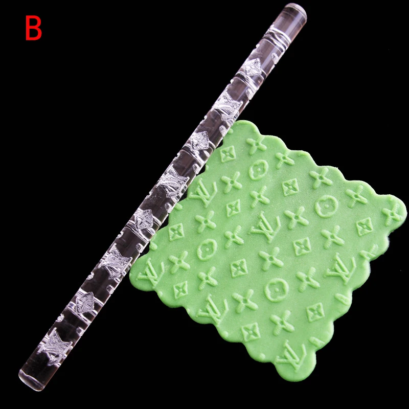 Non-stick X Letter Shaped Acrylic Embossed Rolling Pin 6 Styles Transparent Rolling Pin Cake Roller Decor Pastry Tools8