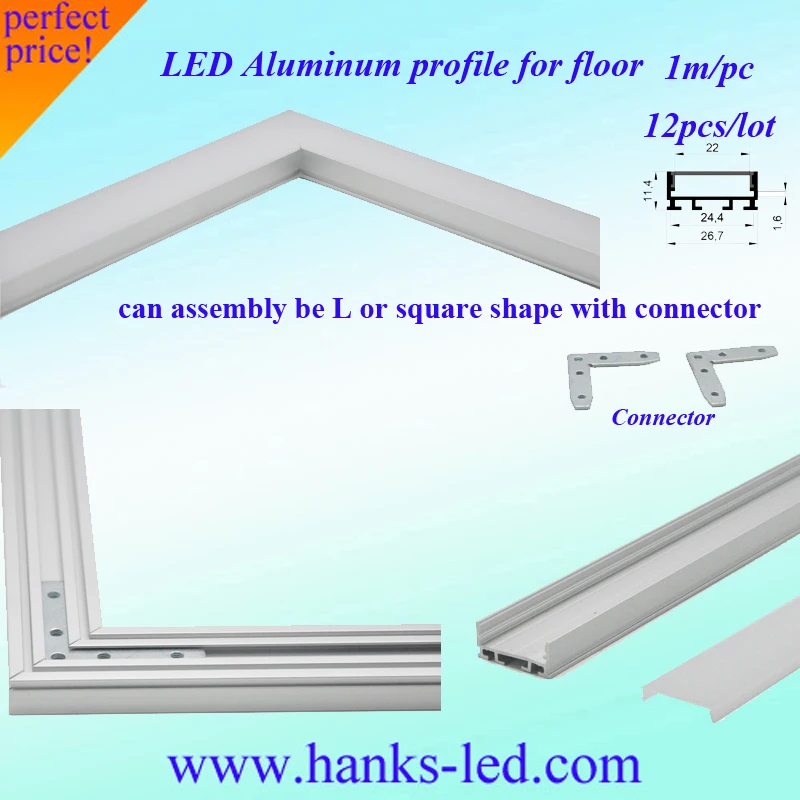 

DIY 6pcs L shape or 3pcs square shape for lighting project led aluminum profile for strip light length can be Customized.