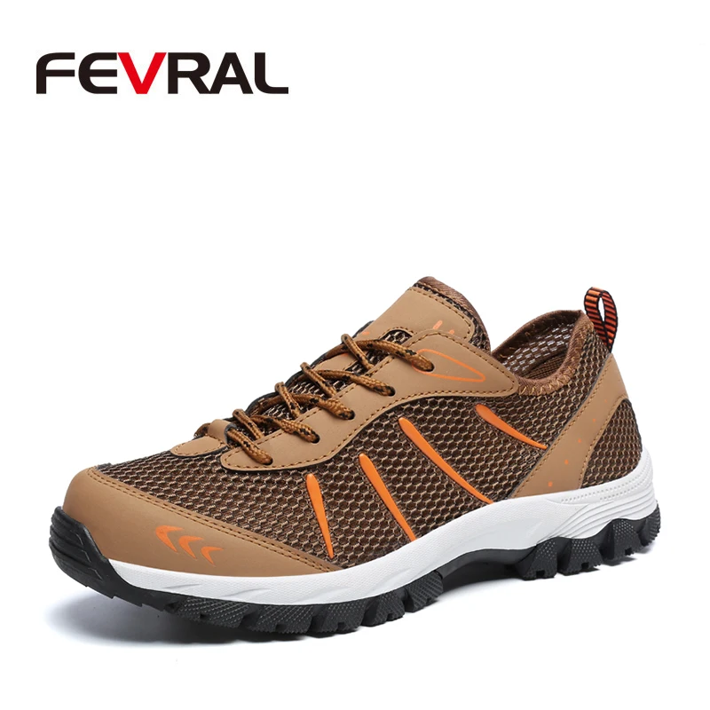 

FEVRAL Brand Men Lightweight Sneakers Three Color Platform Sneakers Men Breathable Casual Working Shoes Lace Up Shoes For Men