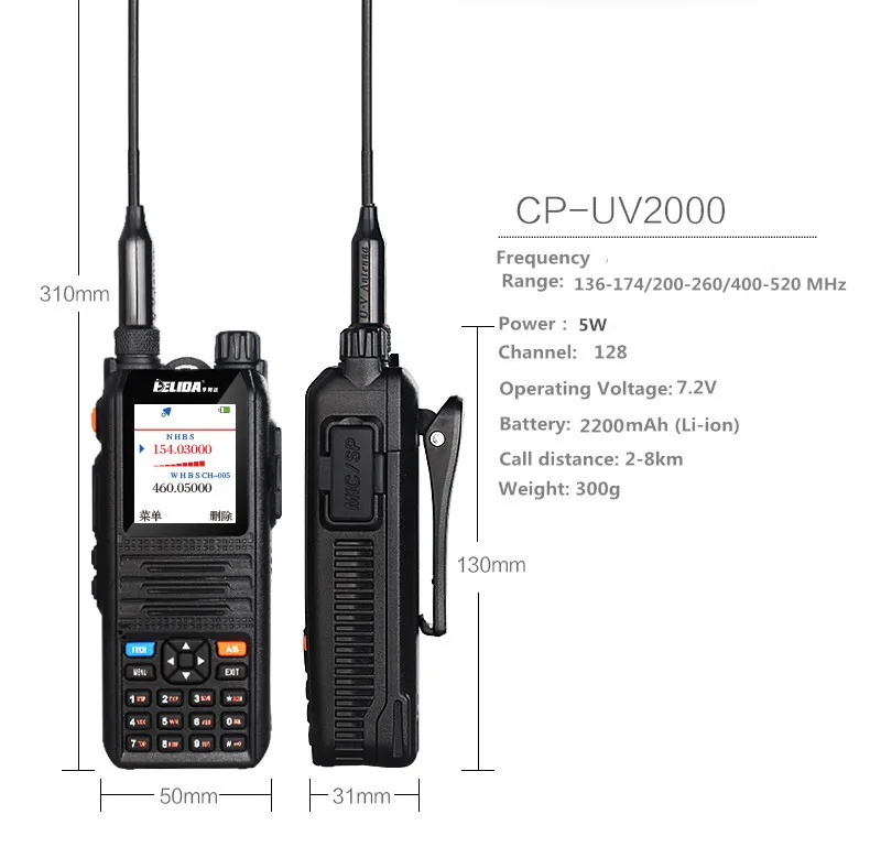 Цветной дисплей Walkie Talkie радио Comunicador Профессиональный 136-174/400-520 МГц 128 каналов UHF \ VHF