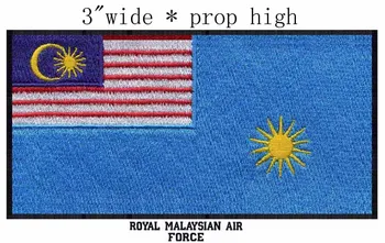 

Royal Malaysian Air Force Flag 3" wide embroidery patch for light blue/stars and Moon/decoracion hogar
