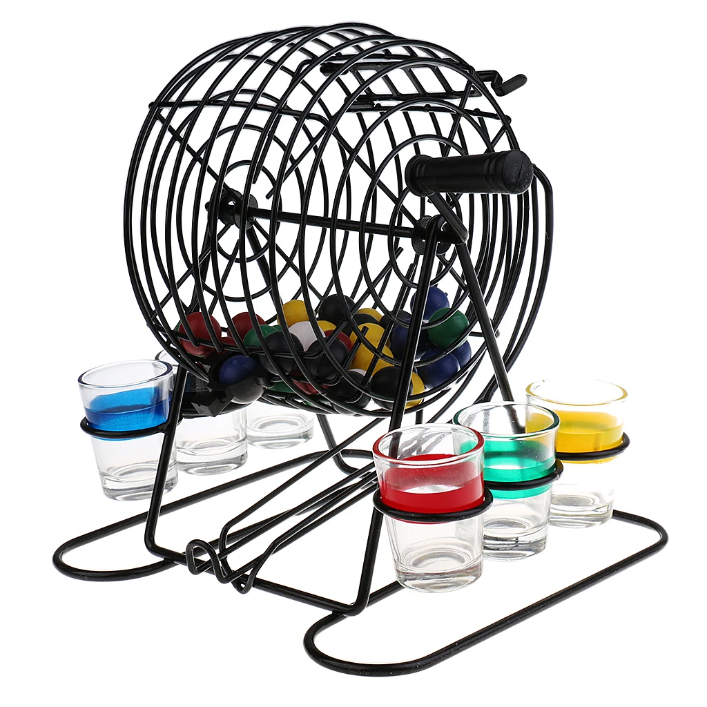 Metal Mini Bingo Machine Drinking Game Set for Party Home Pub Fun Entertainment Game