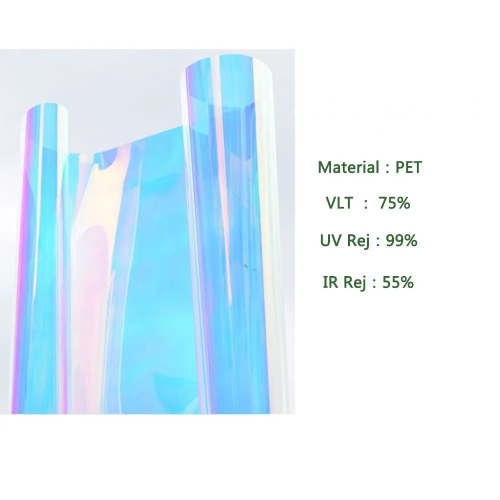100 футов самоклеящаяся пленка-хамелеон с эффектом радуги, синий цвет, меняющая цвет, пленка для окна, декоративный виниловый оттенок от солнца