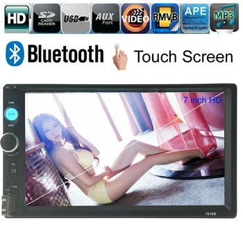 

7'' HD 2 Din Car Radio MP5 Player Touch Screen Bluetooth Phone Stereo Radio FM/MP3/MP4/Audio/Video/USB Auto Electronics In Dash