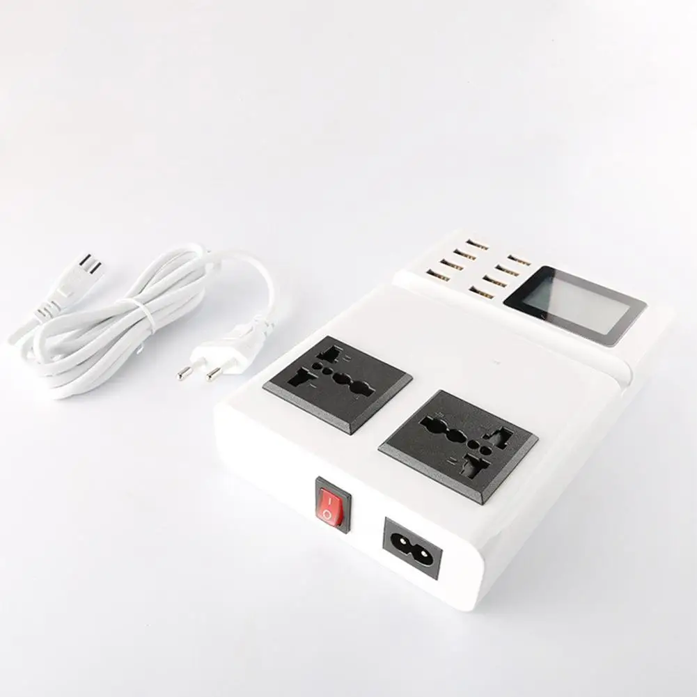 8 USB портов светодиодный дисплей вилка стандарта США ЕС Великобритании дорожный