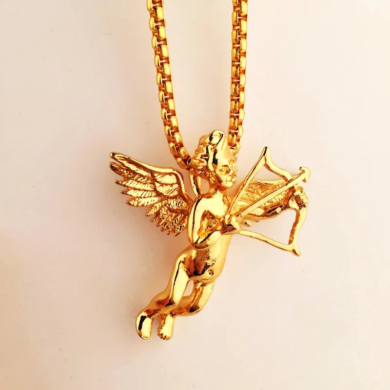 MCSAYS Hiphop Necklace God of Love Cupid Archery Pendant Necklaces High
