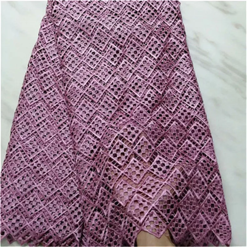 

2019 Latest French Nigerian Lace Fabrics High Quality Tulle African Lace Fabric Wedding Purple French Tulle Lace
