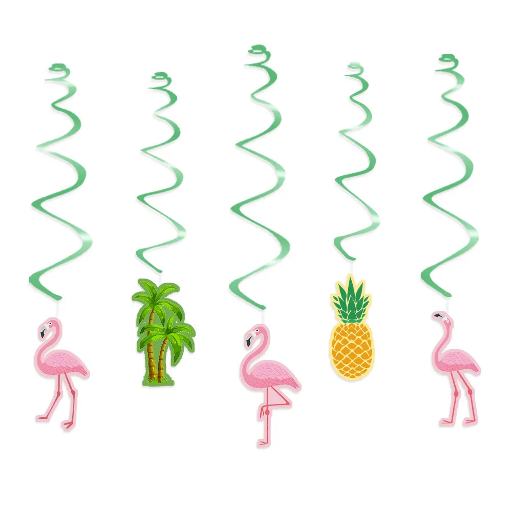 

Flamingo Ceiling Hanging Swirl Decorations Pineapple Cutout Party DIY Decorations Supplies Kids Birthday Party Decorations