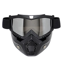 Motocross Goggles Glasses Face Dust Mask With Detachable Motorcycle Oculos Gafas And Mouth Filter For Open Face Vintage Helmets