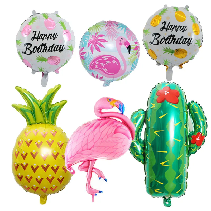 Cumpleaños Globos Flamingo/piña/Beercup/cactus Foil globo cumpleaños decoración niños adultos Party Beach Party los Globos del helio