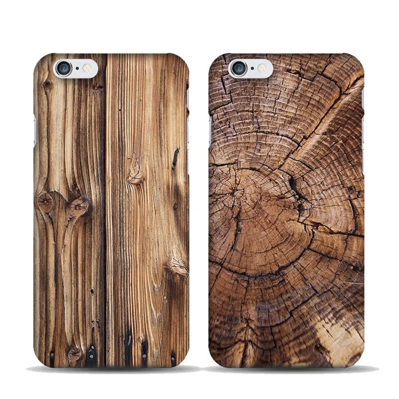 

Natural Bamboo Wood Pattern Case for coque iphone 7 8 Plus 5 5S SE 6 6S Plus PC Hard Case Tree Growth Ring Wooden Cover Capinhas