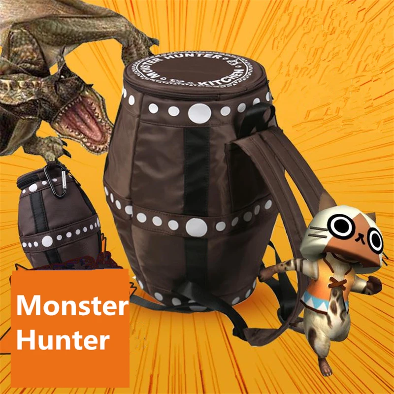 Cosplay&Ware [6]Anime Game Monster Hunter Cosplay Ailu Cat Explosion Barrel Backpack Teenager Student Nylon Zipper Drum Knapsack -Cosplay&Ware anime Shop HTB1pMXiMPTpK1RjSZKPq6y3UpXa4.jpg