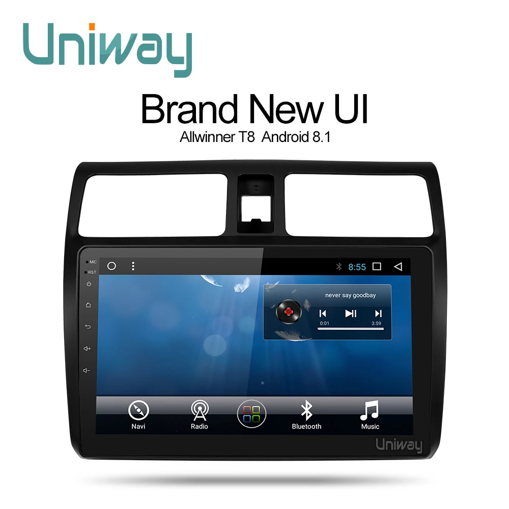 Flash Deal uniway MYY1081 android 8.1 car dvd for suzuki Swift 2005-2016 multimedia car radio stereo gps navigation with steering wheel 1