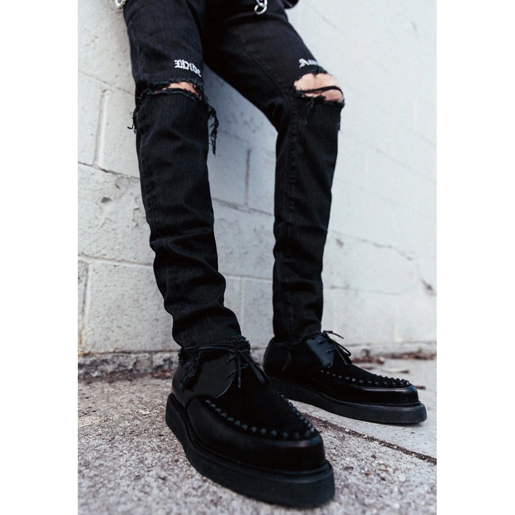 black rough jeans for mens
