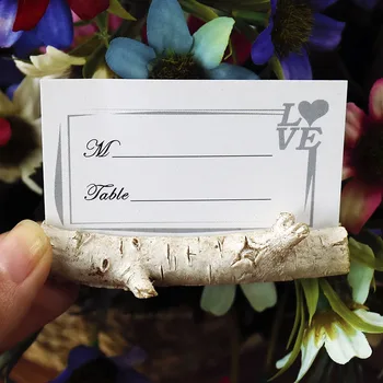 

1set Memo Holder and Card Set Desk Table Message Card Holder Faux Birch Branch Stand Photo Card Holder Office School Supplies
