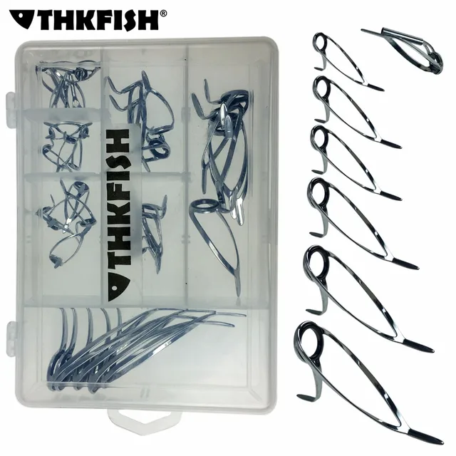 Buy 35Pcs 2mm 14mm Fishing Rod Guides Tip Tops Repair Kit Jigging Surf Sea