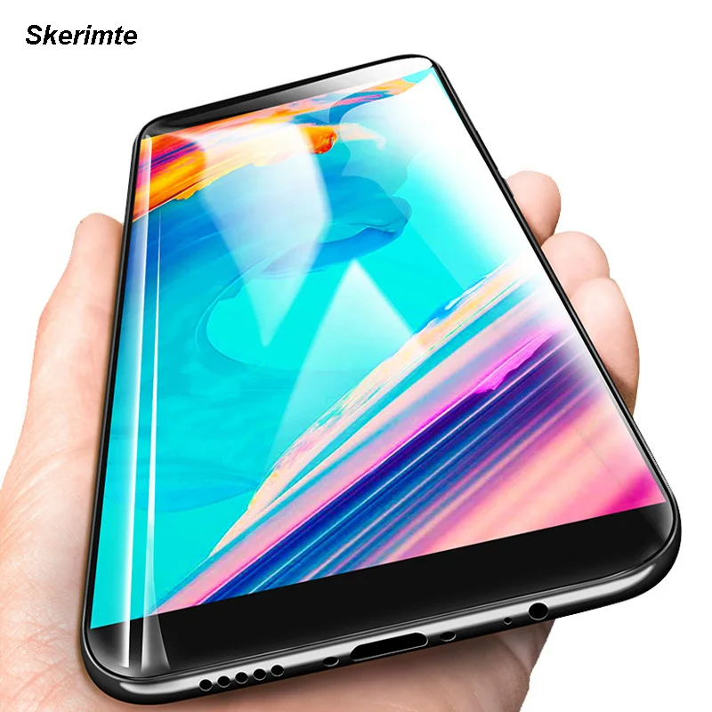 Skerimte 5D изогнутое закаленное стекло для OnePlus 5T 4D полное покрытие клеем Защита