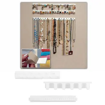 

Fashion Adhesive Jewelry Earring Necklace Hanger Holder Organizer Display Jewelry Rack Sticky Hooks Wall Mount Stand Tray Para