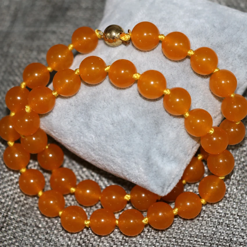 Natural stone jasper yellow jade topaz 10mm round beads chain necklace women semi-precious new fashion diy jewelry 18inch B2919