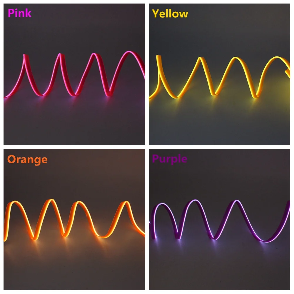 EL провода с 6 мм Швейные 50/100/200/300/500 м неоновый свет неоновый светодиодный светильник гибкий трос Трубка украшение автомобиля