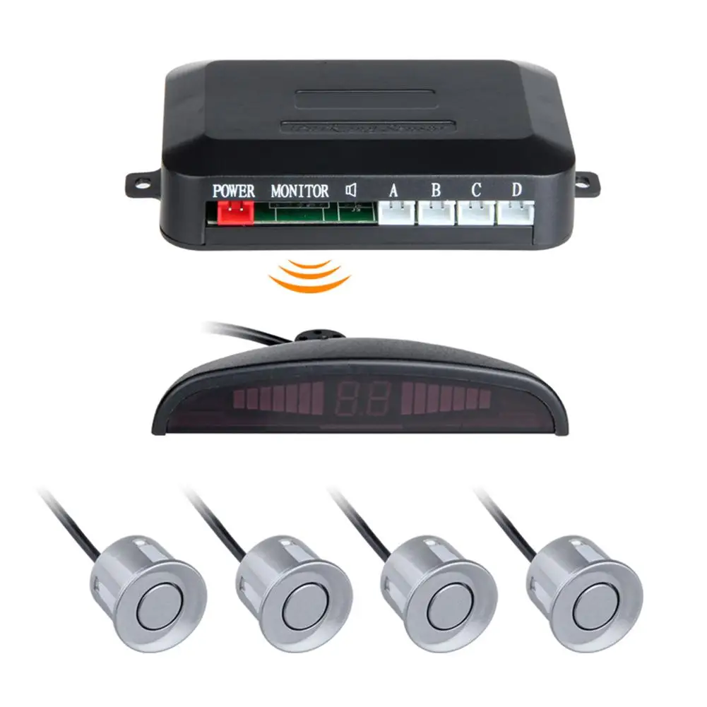 Najtaniej 12V czujnik parkowania led z 4 czujnikami rewers Backup czujnik parkowania samochodu detektor monitor System podświetlenie wyświetlacza