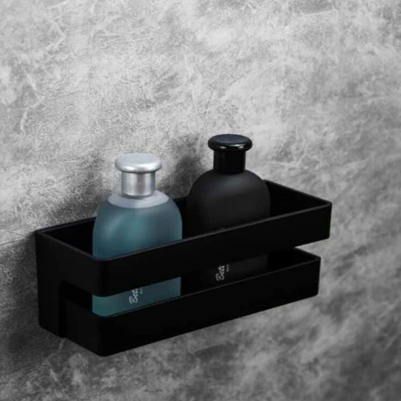 ABS Black Bathroom Shampoo Holder Organzier Square Style Bahthroom