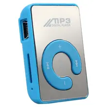 Мини Зеркало Клип USB цифровой Mp3 музыкальный плеер Поддержка 8 Гб SD TF карта синий#8
