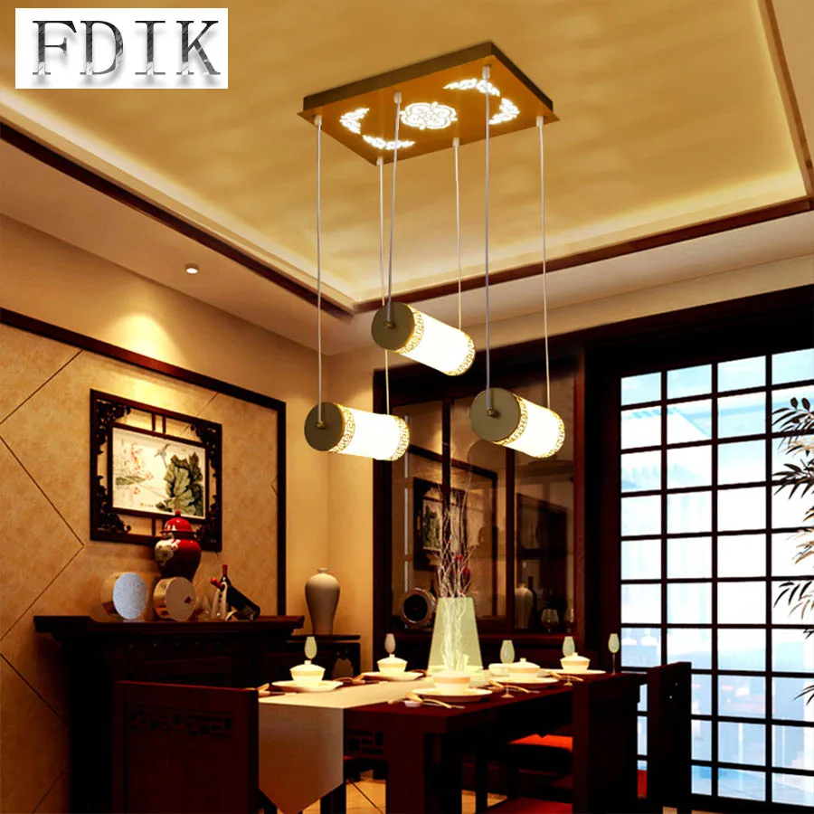 

Simplicity Chinese Modern Chandelier Personality Creative Restaurant Bedroom Bar Wrought Iron European Geometric Hotel LED Light